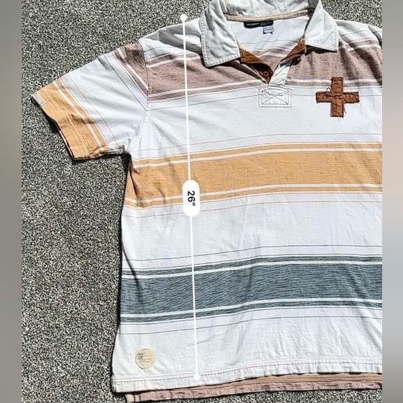 Vintage ROCAWEAR Shirt Men Size 2XL XXL Stripped Short Sleeve Streetwear Polo - Picture 5 of 7